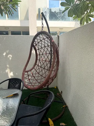 Outdoor Hanging Egg Swing Chair with Metal Stand