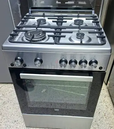 Beko Stainless Steel 4-Burner Gas Cooker with Oven - Beko