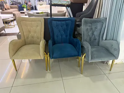 Custom made Velvet Accent Chairs with Gold Legs