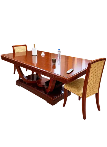 Solid Wood Dining Table with 10 Matching Chairs - Classic Design