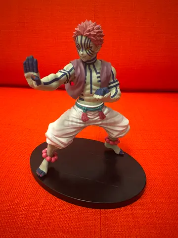 Akaza - Anime collectible figure — hand-painted demon slayer style statue on base