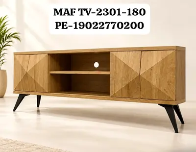 Wooden TV Cabinet / Entertainment Unit with Storage - Mid-century Style