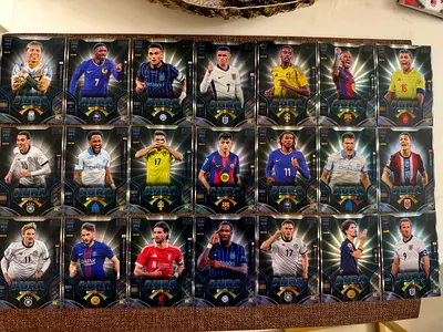 Collection of 21 Football Player Trading Cards - Mixed International Club Stars