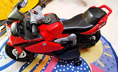 Red Battery-Powered Ride-On Kids Motorcycle