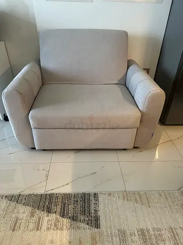 Light Beige one seater sofa bed