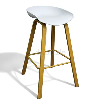 Modern Bar Stool with White Curved Seat