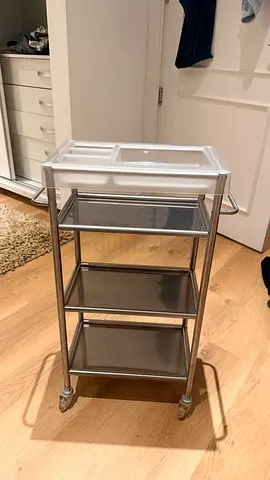 IKEA Grundtal Kitchen Trolley, Stainless Steel, 4 Shelves on Wheels