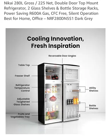 Nikai fridge 280L