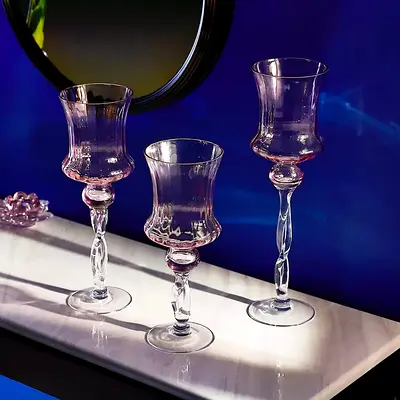 (MEGA SALE, 80% OFF FOR AED 99 ONLY) BRAND NEW Homebox Vintage 3-Piece Glass Candleholder Set