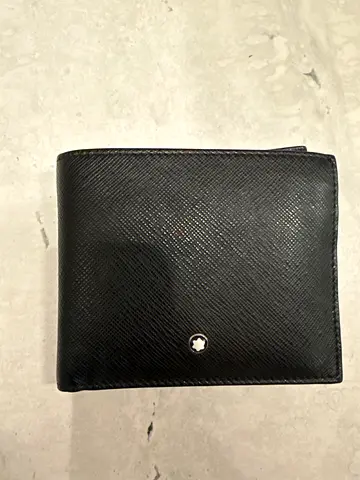Black Montblanc Leather Bi-fold Wallet - Used, Good Condition