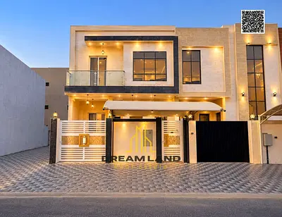 Villa for sale—registration and ownership transfer fees included—with monthly installments starting from AED 5,000. Located on a main road in a prime