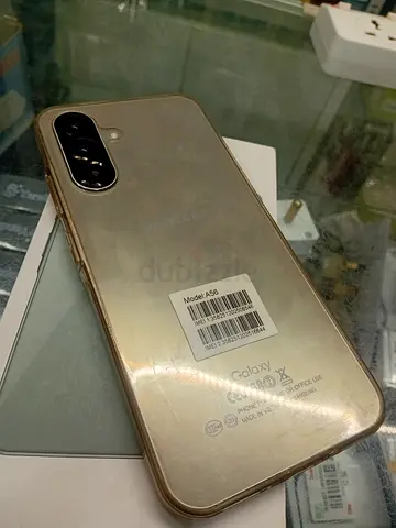 Used Samsung Galaxy A series smartphone with clear case - good working condition