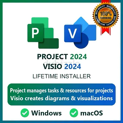Microsoft Project 2024 & Visio 2024 Lifetime Installer - Windows & macOS