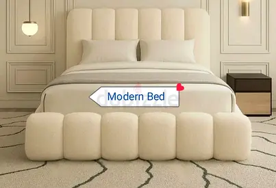 Premium Quality Queen Size Luxury Fabric Bed With Spring Mattress