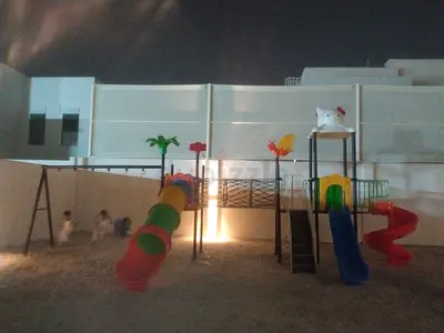 Outdoor children's playset with slides, tunnel and swings - used
