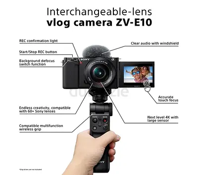 Sony ZV-E10 Vlogging Camera with Flip Screen (Interchangeable Lens)