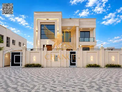 Luxury villa in Al-Raqaib, for citizens only. 6 master bedrooms, swimming pool and jacuzzi Includes water, electricity, air conditioning, and registra
