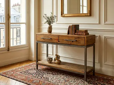 Wooden and Metal Console Table

Stylish console table made with a beautiful combination of wood and