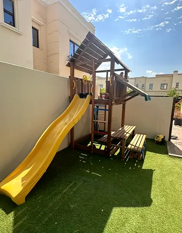Jungle Gym Cabin Mini Picnic Wooden Playset with Slide