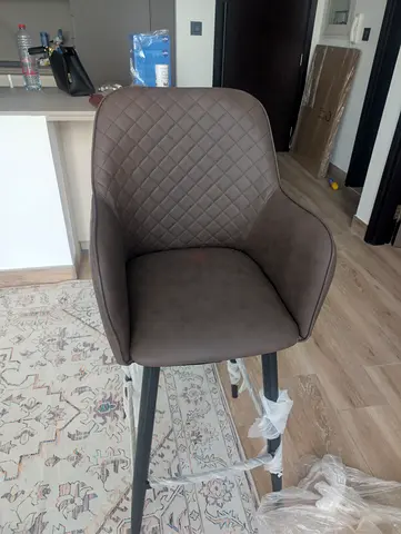 High Bar Chair Backrest Soft Padding Metal Legs Counter Kitchen Stool