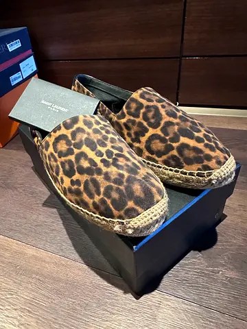 YSL SAINT LAURENT LEOPARD ESPADRILLS 40 SIZE