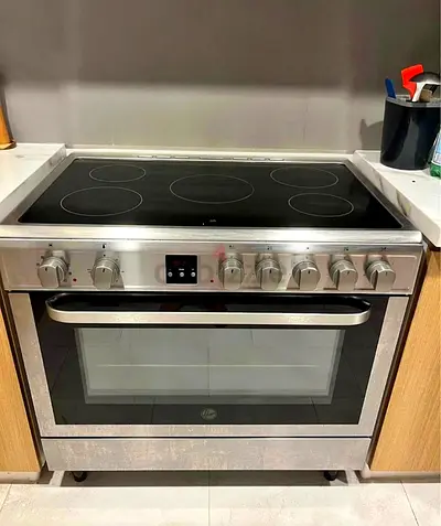 Hoover Stainless Steel Electric Ceramic Hob with oven 90cm
