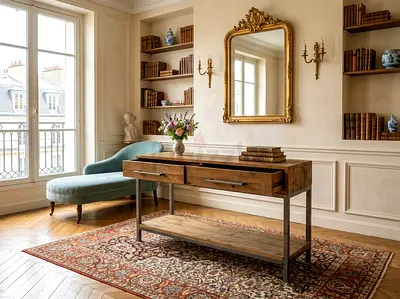 Premium Console Table for Home

Upgrade your home décor with this elegant wooden and metal console t