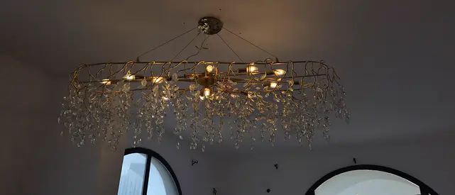 Large crystal branch-style chandelier - elegant ceiling light fixture