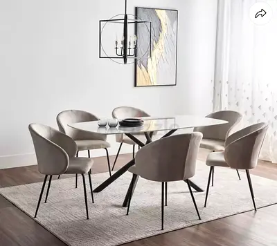 6-Seater Glass Top Dining Set