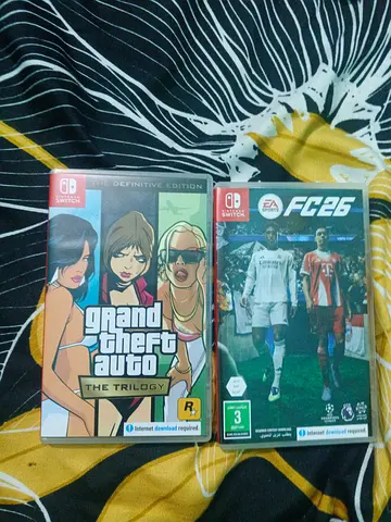 Nintendo Switch Games: GTA The Trilogy Definitive Edition + FC 26 (EA Sports) - Good Condition each