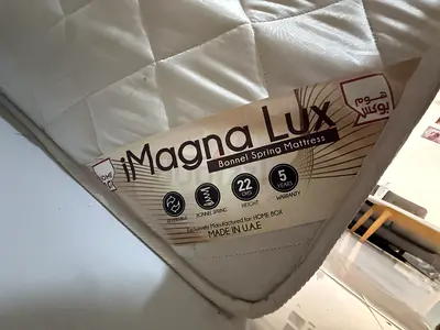King size bed, Magna Lux Bonnel Spring Mattress - Good Condition, Made in UAE