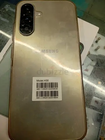 Used Samsung Galaxy A series smartphone with clear case - good working condition