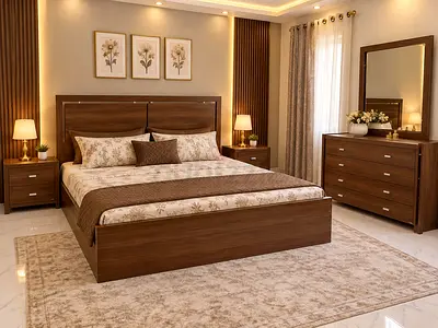 Bedset bedFrame storage with Matching Dresser and Nightstand