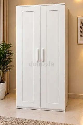 White 2-Door Wardrobe / Armoire - Good Condition