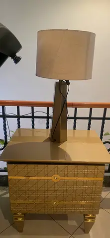Bedside nightstand - beige/gold, good condition
