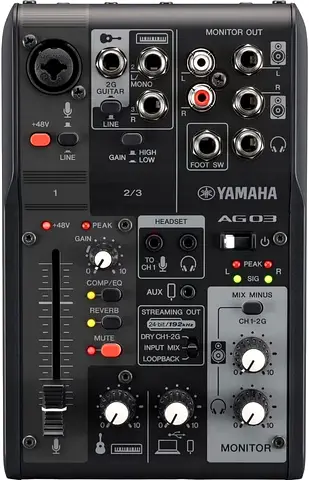 Yamaha AG03MK2 3-Channel Live Streaming Mixer with USB Audio Interface