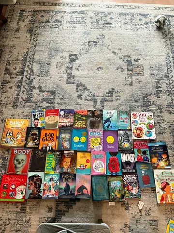 Used children's and young readers' book lot — mixed fiction and activity books