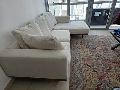 West Elm Newport L Shape Sofa Beige Like new Condition