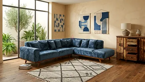 Velvet-Look Blue Sofa

Beautiful blue velvet-look sofa with comfortable cushions and elegant wooden