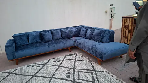 Stylish L-Shape Sofa
Beautiful L-shape sofa with a modern design and premium velvet-look fabric. Id