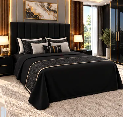 New Queen size bed modern black upholstered bed with storage bed and queen bed luxurious