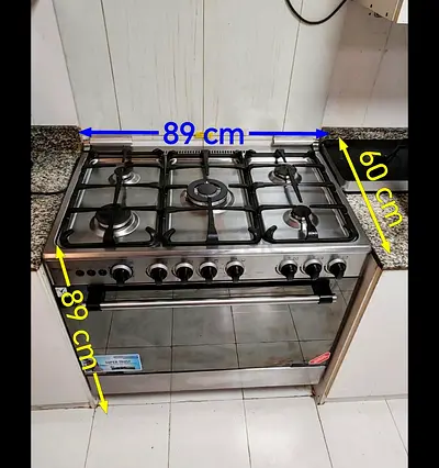 Super General 5-Burner Gas Cooker with Oven — 89cm wide