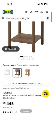 IKEA TONSTAD bedside table - brown stained oak veneer