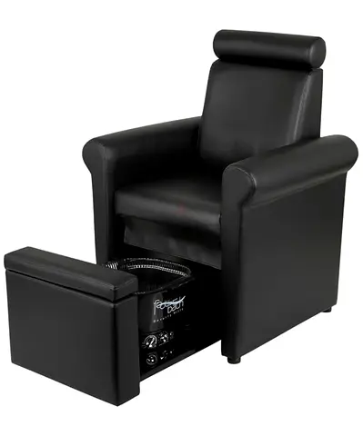 Black Leather Salon Pedicure Chair with Foot Spa