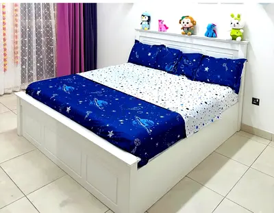 Storage Bed with 2 side tables and dressing table