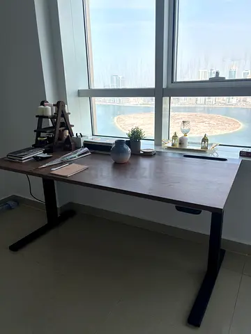 URGENT SALE TODAY & TOMORROW. Wooden Top Office Desk Adjustable Height with Metal T-Leg.