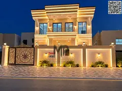 Distinctive villa for sale in Al Zahia, Ajman, featuring 4 bedrooms, a majlis, two living areas, and
