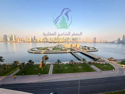 4-bedroom apartment in Al Majaz 3, with 5 bathrooms, free AC and parking, free gym and pool, sauna and jacuzzi.