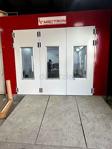 Used Industrial Spray Paint Booth with Exhaust and Prep Area
