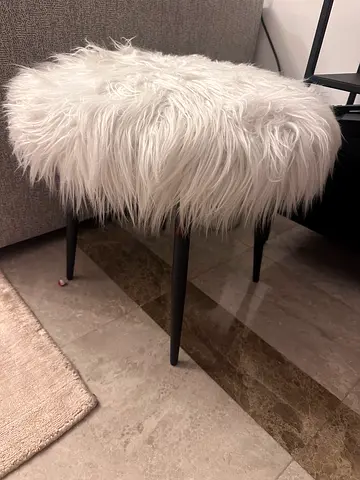 THE One White Sheepskin Stool